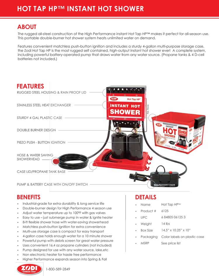 zodi two burner hot tap